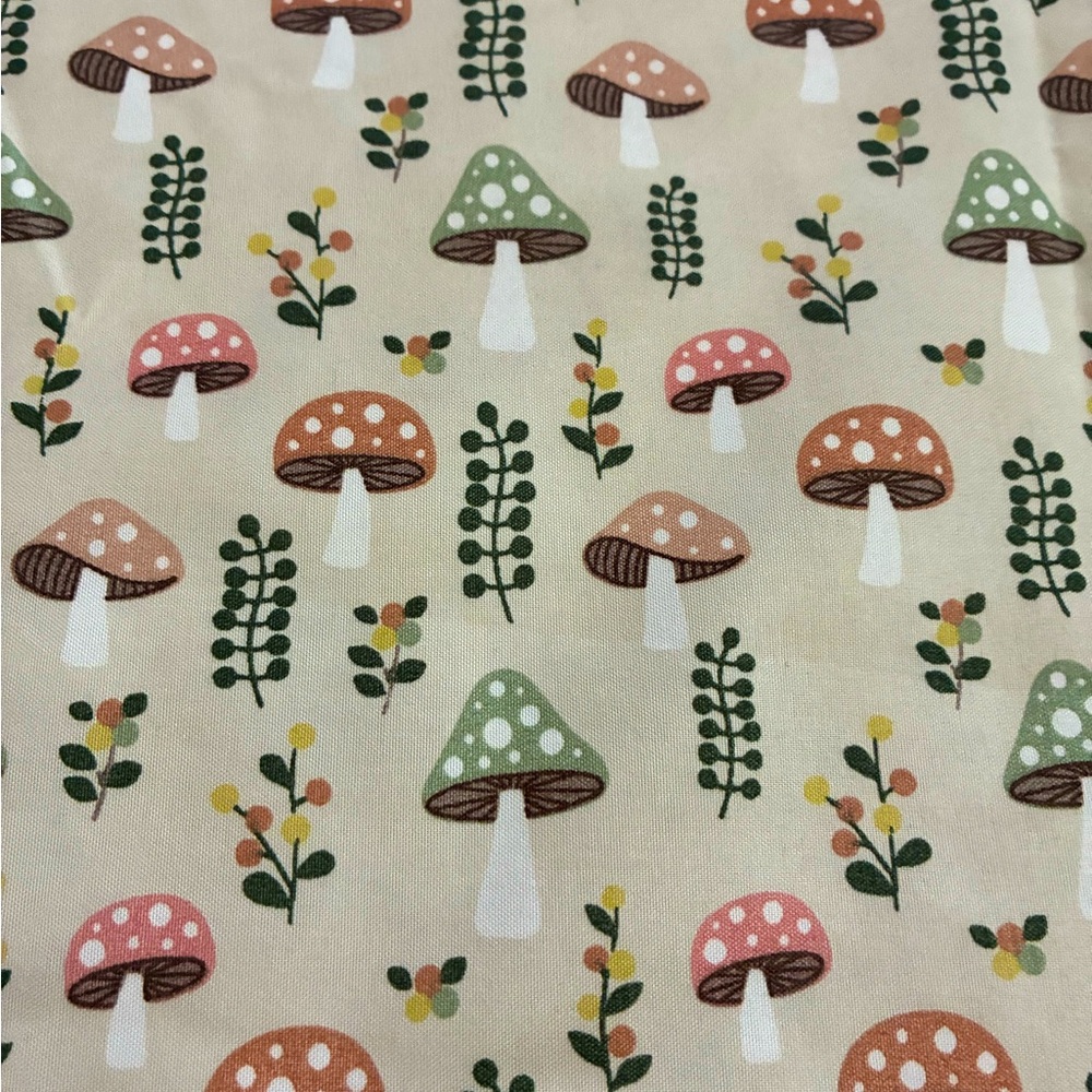 S. L. Home Fashions Full Size Top Sheet Florals Mushrooms Fabric Print Bohemian